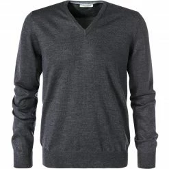 Angebote ⌛ Gran Sasso V-Pullover 55115/14290/098 Schurwolle, Anthrazit meliert, Anthrazit ✔️
