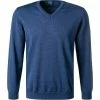 Am billigsten 😀 OLYMP V-Pullover Modern Fit 0150/10/15 Merinowolle extrafrein, Blau 💯