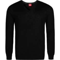 Billig 🤩 OLYMP V-Pullover 0151/10/68 Casual Body Fit, Merinowolle-Seide, Schwarz 🥰