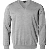 Blitzangebot 😉 John Smedley V-Pullover Bobby silver Easy Fit, Merino Extrafine, Silbergrau meliert 🤩 -Pullover & Strickjacken Verkäufe 143373 norm