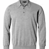 Aktion 🛒 John Smedley Polo Pullover Dorset silver Easy Fit, Merino Extrafine, Silbergrau meliert ⌛