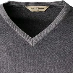 Aktion 🌟 Gran Sasso V-Pullover 55115/22792/989 Merinowolle, Graublau meliert, Grau 💯 -Pullover & Strickjacken Verkäufe 158117 norm2