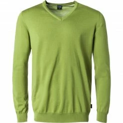 Angebote ⭐ OLYMP Casual Modern Fit V-Pullover 0150/10/40 Merinowolle, Limette, Hellgrün 🧨
