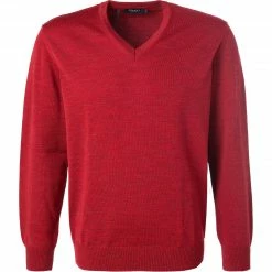 Bestpreis 😀 Maerz V-Pullover 490400/482 Merinowolle, Karmesinrot meliert, Karmesinrot 🤩