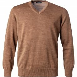 Bestes Angebot ⌛ Maerz V-Pullover 490400/170 Merinowolle, Karamell meliert, Caramel ❤️