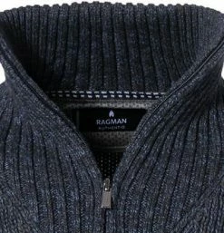Bester Verkauf 🎉 RAGMAN Troyer 502662/170 Baumwolle, Dunkelblau meliert, Blau-grau meliert ✔️ -Pullover & Strickjacken Verkäufe 283548 norm2