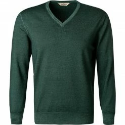 Aktion 🛒 Gran Sasso V-Pullover 55115/22792/606 Schurwolle, Dunkelgrün meliert, Dunkelgrün 🥰