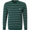Bestes Angebot 🎁 Fred Perry Pullover K5517/426 Baumwolle, Grün gestreift, Grün ✔️