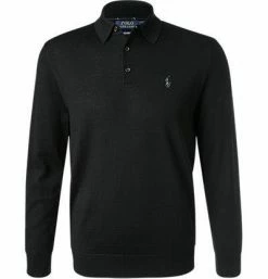 Rabatt ⌛ Polo Ralph Lauren Pullover 710716489/003 Polo-Shirt, Merinowolle waschbar, Schwarz ✨