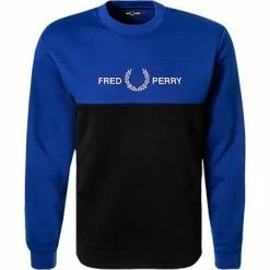 Top 10 🎉 Fred Perry Sweatshirt M7519/I88 Baumwolle, Königblau-schwarz, Grau-schwarz 👏