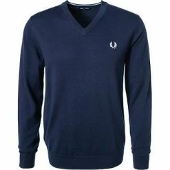 Besorgen 🛒 Fred Perry V-Pullover K7600/395 Wolle, Dunkelblau, Nachtblau 😉