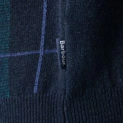 Blitzangebot ⌛ Barbour Pullover Coldwater black MKN1121BK71 Wolle, Navy-dunkelgrün kariert ⭐ -Pullover & Strickjacken Verkäufe 331279 norm4