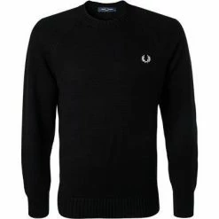 Aktion 🌟 Fred Perry Pullover K7501/102 Wolle, Schwarz 💯