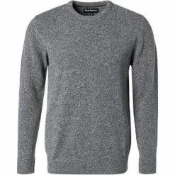 Brandneu ⭐ Barbour Pullover Tisbury Crew grey MKN0844GY12 Wolle-Seide, Dunkelgrau meliert 😍