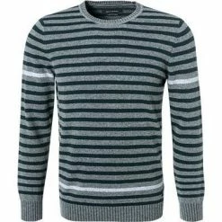 Schlussverkauf 😉 Marc O'Polo Pullover 930 5055 60176/936 Schurwolle, Dunkelgrau-dunkelgrün gestreift, Grau 🌟