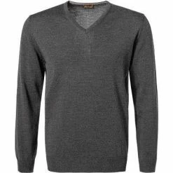 Auslauf 😍 Stenströms Pullover 422292/1355/360 Merinowolle, Dunkelgrau meliert, Dunkelgrau ✨