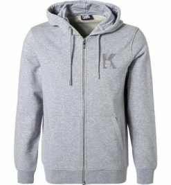 Coupon 💯 KARL LAGERFELD Hoodie 705892/0/500900/941 Sweatjacke, Baumwolle, Hellgrau meliert, Hellgrau 🎉