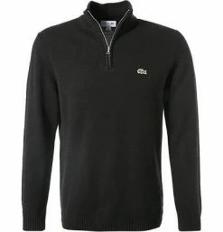 Großhandel ⭐ LACOSTE Pullover AH1953/031 Troyer, Classic Fit, Wolle, Schwarz 💯