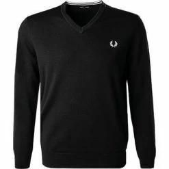 Brandneu 🎁 Fred Perry Pullover K9600/102 Wolle, Schwarz 🧨
