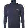 Budget 🥰 Fred Perry Pullover K9552/608 Rollkragenpullover, Wolle, Dunkelblau, Navy ⌛