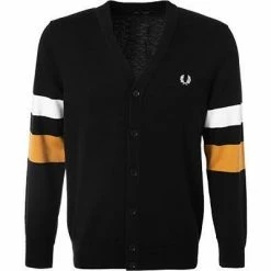 Am billigsten 🔥 Fred Perry Cardigan K9554/102 Wolle, Schwarz 🔔