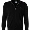 Angebote 🔥 LACOSTE Strickjacke AH1957/031 Cardigan, Baumwolle, Schwarz 🎁