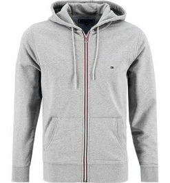 Brandneu 🔥 Tommy Hilfiger Sweatjacke MW0MW08666/PG5 Bio Baumwolle, Grau meliert, Grau ❤️