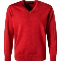 Rabatt 🤩 Maerz V-Pullover 490400/4 Merinowolle, Rot, Blutrot 😉