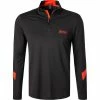 Schlussverkauf 🧨 BOSS Sweatjacke Piraq 50451212/001 Zip-Shirt, Slim Fit, Mikrofaser atmungsaktiv, Schwarz 🧨 -Pullover & Strickjacken Verkäufe 361366 master