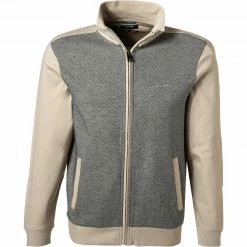 Besorgen ⌛ Pierre Cardin Sweatjacke 54249/000/11423/1 Baumwolle, Beige meliert, Beige-marine 🛒