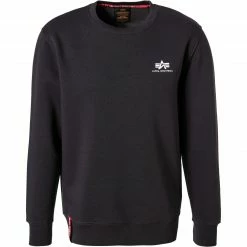 Rabatt 💯 ALPHA INDUSTRIES Sweater Small Logo 188307/466 Sweatshirt, Baumwolle, Dunkelgrau 🛒