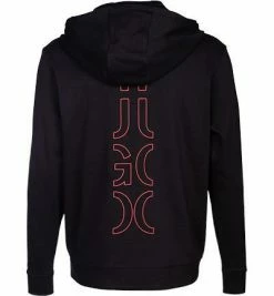 Bester Verkauf 😉 HUGO Sweatjacke Deerio 50456839/002 Baumwolle, Schwarz, Black ⭐ -Pullover & Strickjacken Verkäufe 370374 norm4
