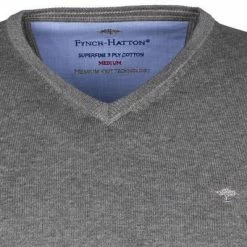 Besorgen 🛒 Fynch-Hatton Pullover SFPK 211/936 Baumwolle, Stahlgrau meliert, Stahlgrau 💯 -Pullover & Strickjacken Verkäufe 370454 norm2