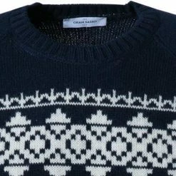 Großhandel 😉 Gran Sasso Pullover 13125/22608/598 Schurwolle, Dunkelblau gemustert, Dunkelblau 💯 -Pullover & Strickjacken Verkäufe 371522 norm2