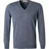 Budget 🔥 Gran Sasso V-Pullover 55115/14290/576 Schurwolle, Blau meliert, Blau 🔥