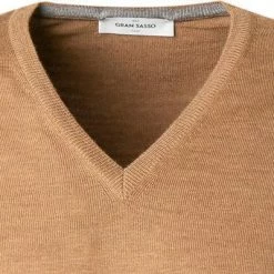 Neu 💯 Gran Sasso V-Pullover 55115/14290/154 Schurwolle, Hellbraun meliert, Hellbraun 💯 -Pullover & Strickjacken Verkäufe 371582 norm2