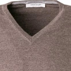 Blitzangebot 🎉 Gran Sasso V-Pullover 55115/14290/046 Schurwolle, Dunkelbraun meliert, Dunkelbraun 🧨 -Pullover & Strickjacken Verkäufe 371583 norm2