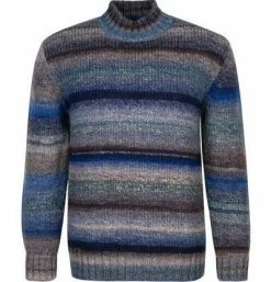 Auslauf 😉 Pierre Cardin Pullover 55702/000/12565/3000 Stehkragenpullover, Schurwolle, Blau gestreift, Marine ✨ -Pullover & Strickjacken Verkäufe 372256 norm