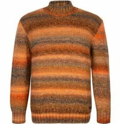 Coupon ✔️ Pierre Cardin Pullover 55702/000/12565/4680 Stehkragenpullover, Schurwolle, Orange-braun gestreift, Dunkelorange-braun 🧨 -Pullover & Strickjacken Verkäufe 372258 norm