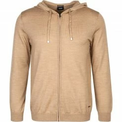 Bester Verkauf ✨ JOOP! Strickjacke Daniele 30027916/230 Kapuzenjacke, Merinowolle, Hellbraun 🔥