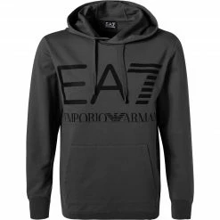 Coupon 🎉 EA7 Sweatshirt 6KPM69/PJBWZ/1977 Hoodie, Baumwolle grau, Grau 👏