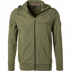 Besorgen 🤩 Tommy Hilfiger Pullover MW0MW18716/M04 Sweatjacke, Bio Baumwolle, Grün 🥰