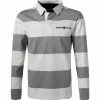 Coupon 🎁 Gant Rugbyshirt 2005062/93 Baumwoll-Jersey, Grau-weiß gestreift, Grau 🥰