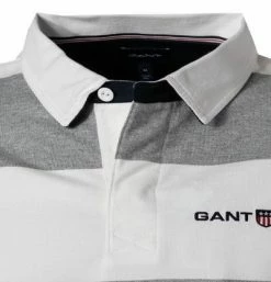 Coupon 🎁 Gant Rugbyshirt 2005062/93 Baumwoll-Jersey, Grau-weiß gestreift, Grau 🥰 -Pullover & Strickjacken Verkäufe 372894 norm3