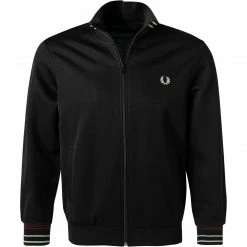 Bestpreis 🤩 Fred Perry Trainingsjacke J1556/102 Baumwolle, Schwarz ✨