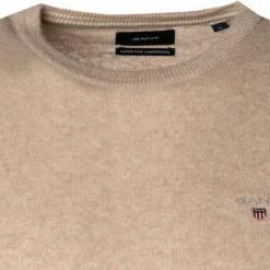 Aktion 😉 Gant Pullover 86211/295 Lammwolle, Sand meliert, Sand 🥰 -Pullover & Strickjacken Verkäufe 373109 norm2