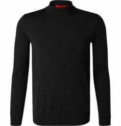 Budget 🔥 HUGO Pullover San Matteo 50455992/001 Stehkragenpullover, Schurwolle, Schwarz 🤩 -Pullover & Strickjacken Verkäufe 373170 norm