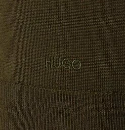 Billig 👍 HUGO Pullover San Gottardo 50455990/304 Troyer, Schurwolle, Dunkelolive ✔️ -Pullover & Strickjacken Verkäufe 373298 norm3