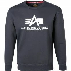 Schlussverkauf 🧨 ALPHA INDUSTRIES Sweatshirt Basic 178302/02 Baumwolle, Navy ✨