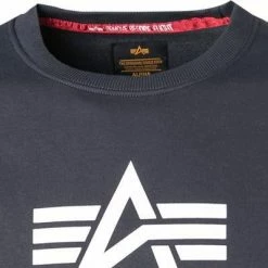 Schlussverkauf 🧨 ALPHA INDUSTRIES Sweatshirt Basic 178302/02 Baumwolle, Navy ✨ -Pullover & Strickjacken Verkäufe 373420 norm2